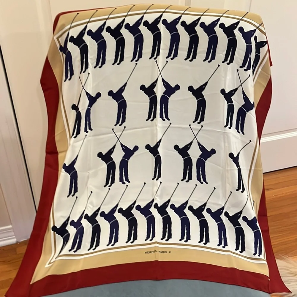 Hermes | Accessories | Vintage Hermes Golf Themed Silk Scarf